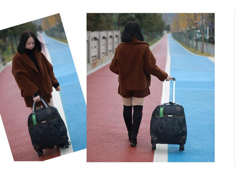 Oxford Universal Faltbarer Reise-Trolley-Tasche - Großes Fassungsvermögen, Unifarbe, Handgepäck für Frauen