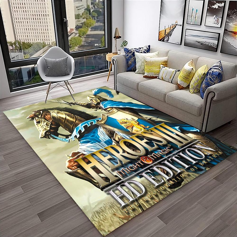 Retro Game Heroes of Might and Magic Carpet Rug for Home Living Room Bedroom Sofa Doormat Decor,kids Area Rug Non-slip Floor Mat