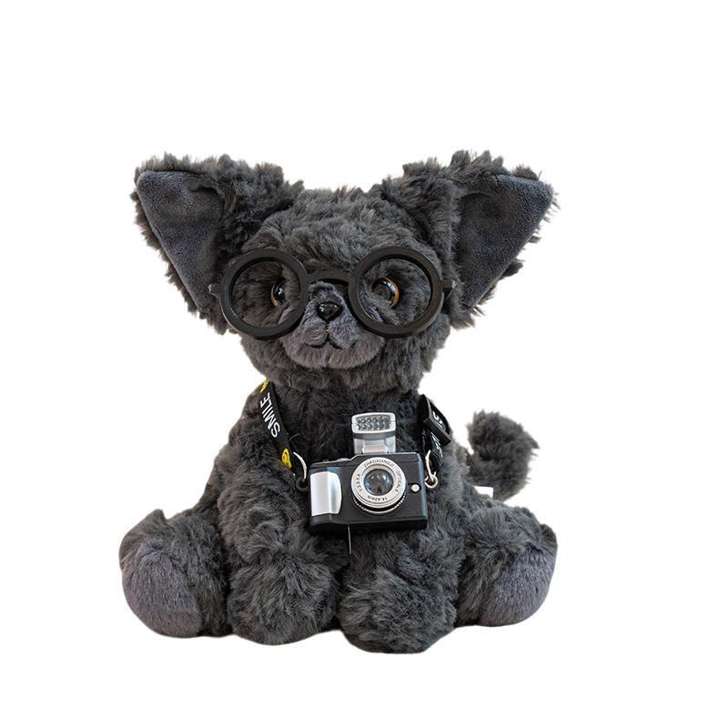 Derwen Cat Handheld Plush Toy With Scarf And Heart Pendant Decor For Kids And Gifts