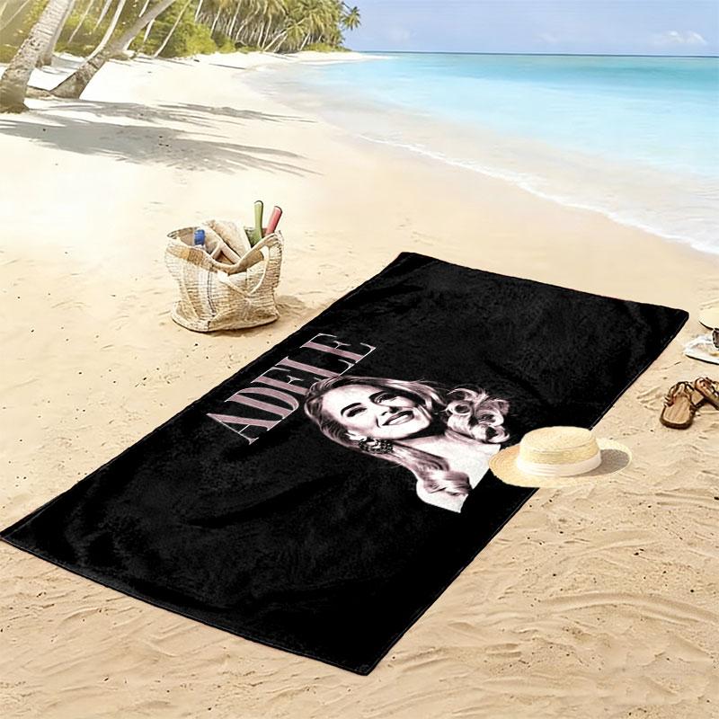 Adele Print Beach Towel, Large Soft Quick Dry Towel for Beach Camping Swimming