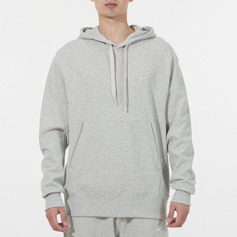 Nike Sweatshirts Men's Light Gray Hooded Moderate Regular DA0024-050