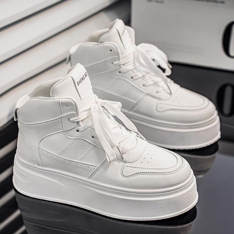New Men's Classic Fashion High Top Thick Sole Skateboarding Shoes Comfortable Soft Sole Basketball  Sneakers