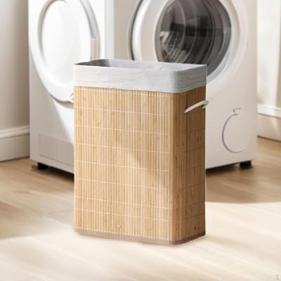 Bamboo Laundry Basket Bin Foldable Clothes Dirty Organizer for Home Nursery