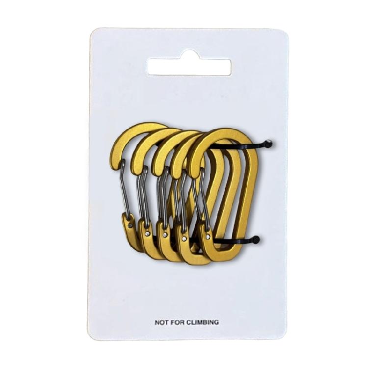 5Pcs Ergonomic Aluminum Carabiner Clip With Secure Locking Mechanism Hiking Bag Carabiner Clip For Gear Organization золотой