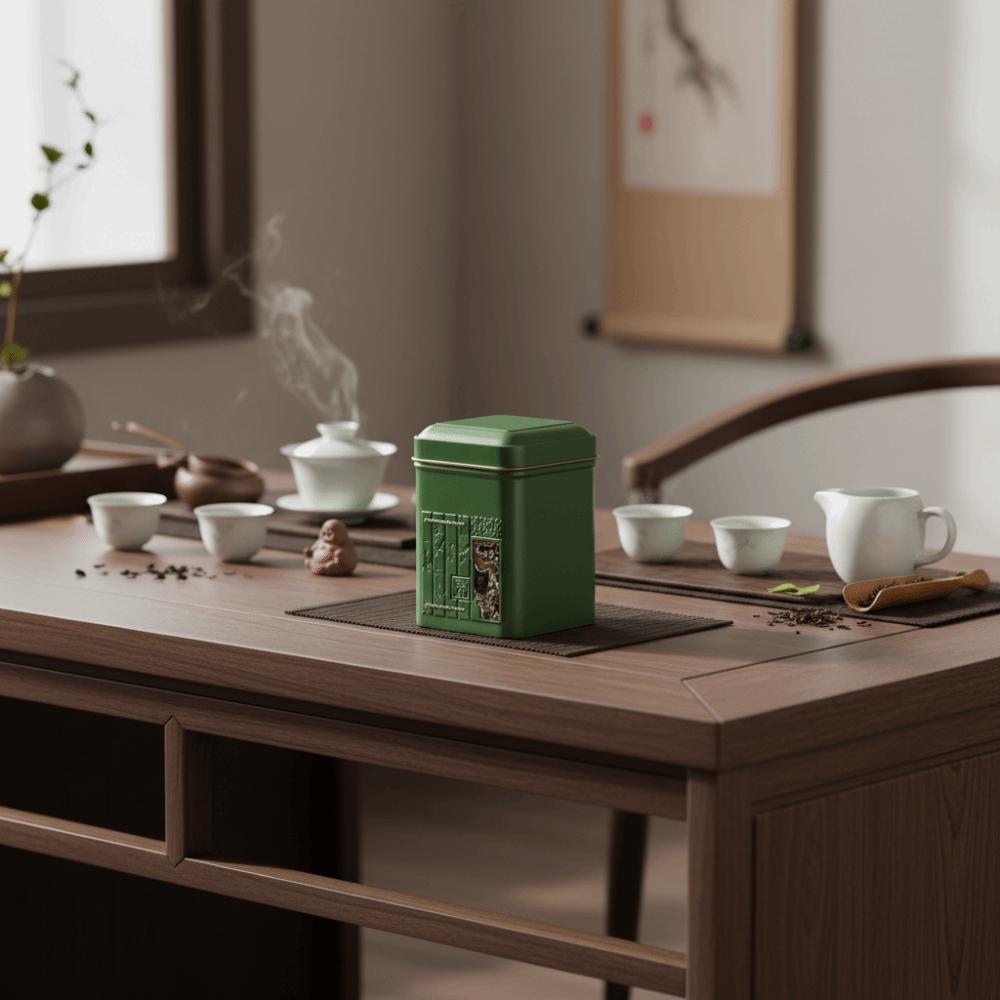 Durable Square Tea Packaging Cans Retro Mini Tea Sealed Jar Metal Portable Tinplate Container Kitchen