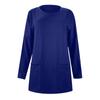Ladies Casual Fashion Color Loose Round Neck Long Sleeve T-Shirt With Pockets