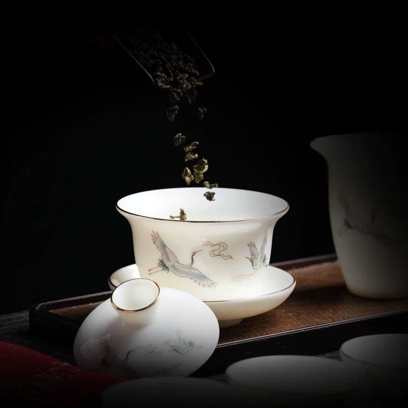 Qianyu Mutton Fat Jade White Porcelain Gongfu Tea Set