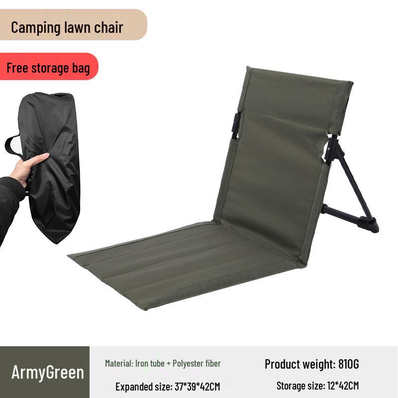 Tragbarer Faltbarer Outdoor-Stuhl mit Rückenpolster für Camping, Strand, Balkon, Park, Rasen und Picknick.