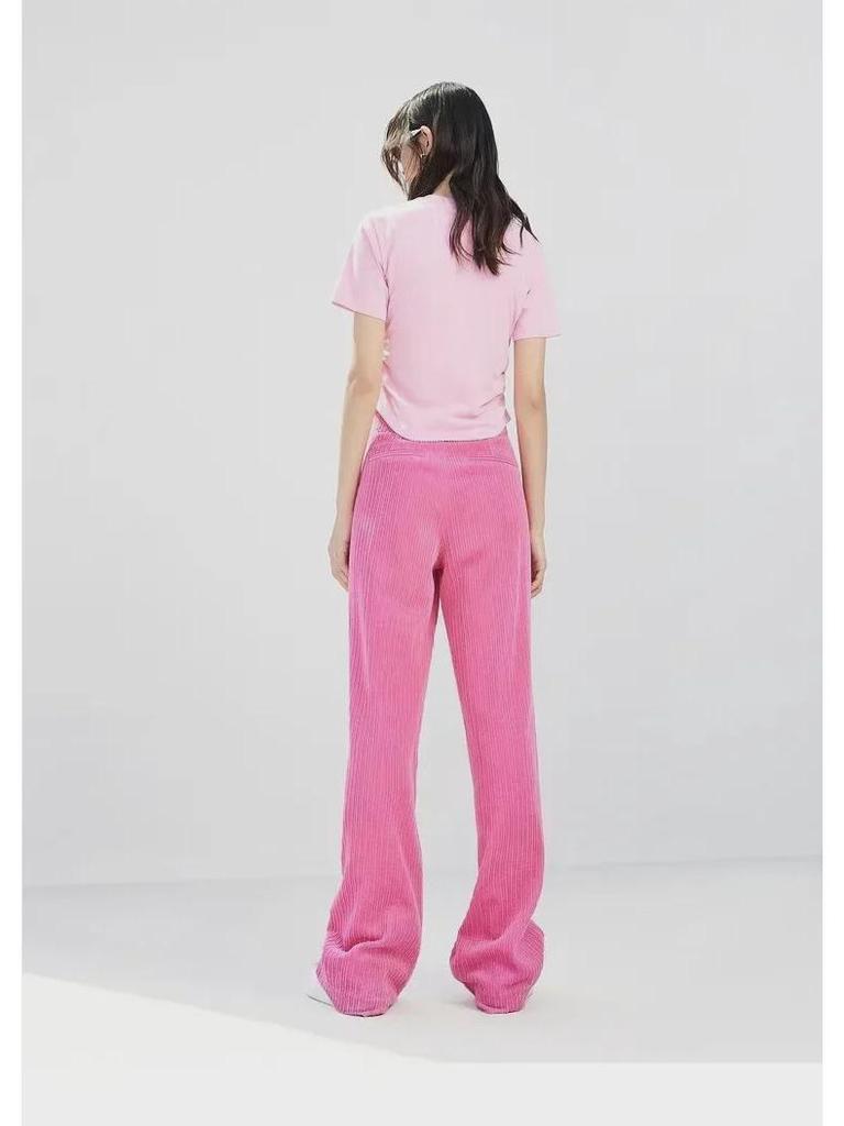 MO*CO Damen 2025 Frühling/Sommer Gummi-Patch Cropped T-Shirt - Kurzarm, Rundhalsausschnitt, Geraffter gebogener Saum