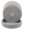 Round Woven Straw Coasters Set of 5 with Storage Frame 18cm Diameter Natural Fiber Drink Coasters for Home Kitchen Table Protection