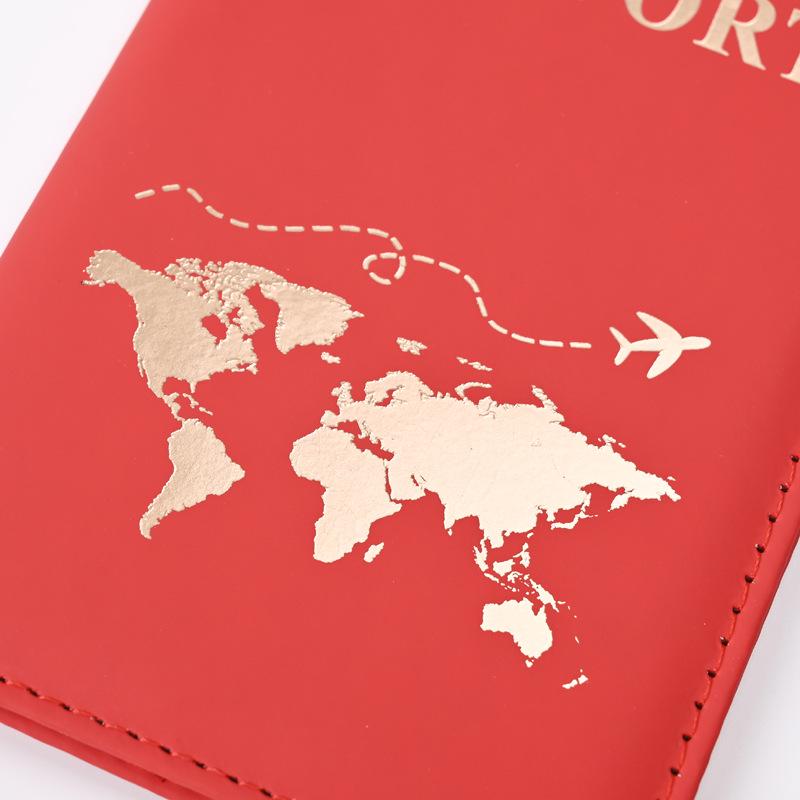 2024 Trendy PU Map Passport Protector & Luggage Tag Set