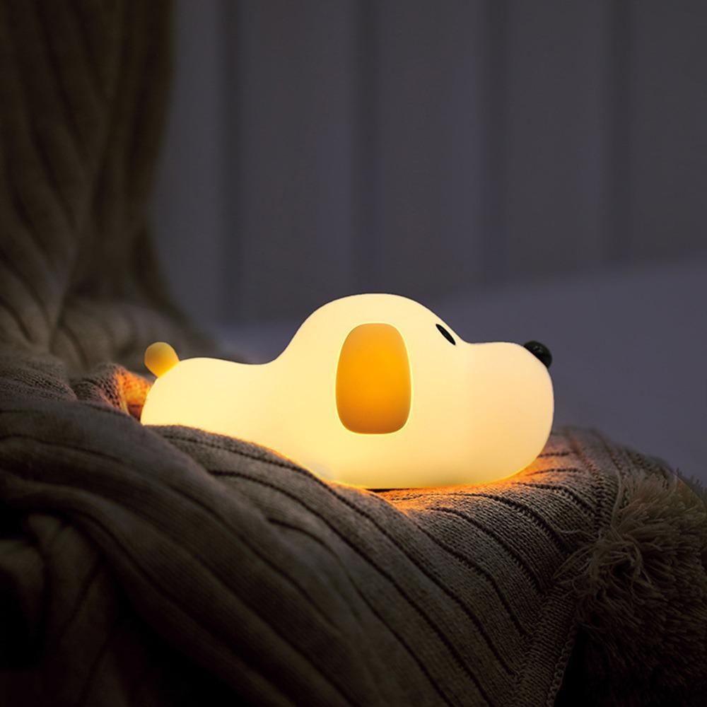 Cute Puppy/Pear Shape Patting Small Night Lamp Silicone Touch Sense Night Light Kids Sleep Light Desktop Decorations