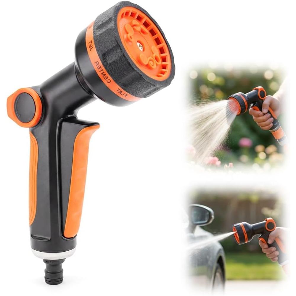 High-pressure garden sprayer with 10 spraying modes, garden hose sprayer with thumb flow control, nozzle sprayer оранжевый