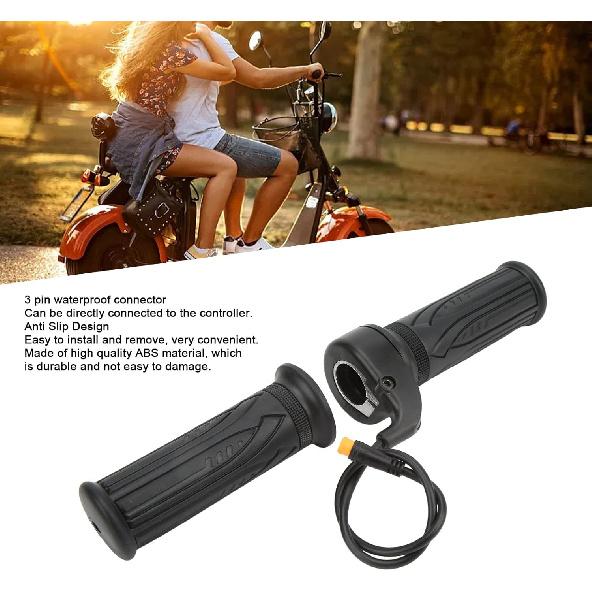 EBike Throttle Grip, Electric Bicycle Scooter Full Twist Throttle Ebike Handlebar with Waterproof Joint Scooter Speed Throttle Handle for Electric