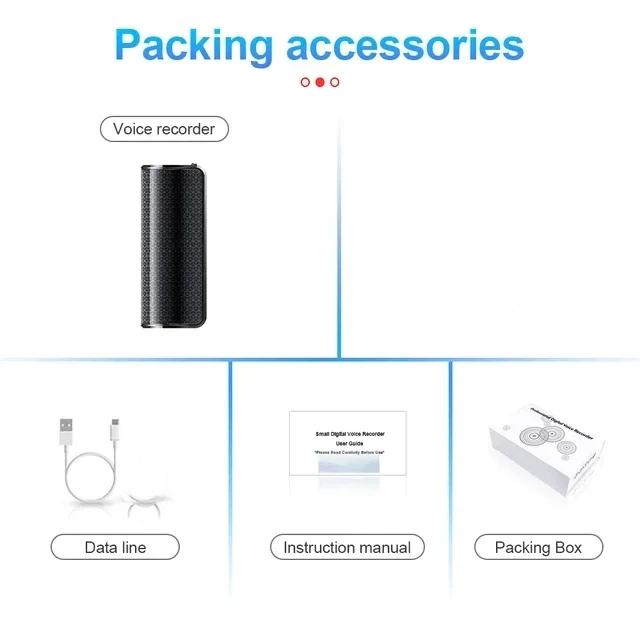 

Міні диктофон з голосовим керуванням 70 годин 8-128 ГБ Цифрове шумозаглушення Запис у реальному часі Підсумок у вигляді ментальної карти Транскрипція Додаток для запису 8GB