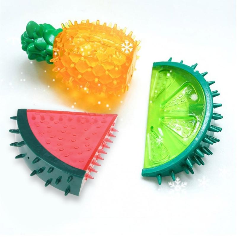 Pet Molar Chew Toy Fruit Shape Safe Flexible Chew Toys Teeth Clean Training Toy for Dogs Safe Silicone Chew Resistant