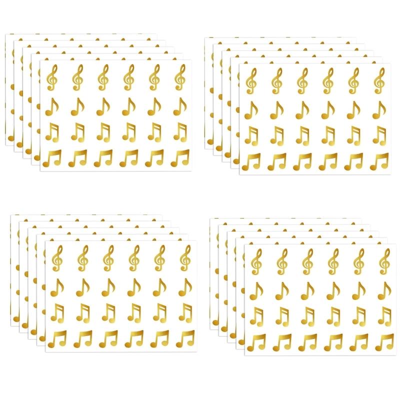 20 Sheets Glitter Musical Note Sticker Teacher Reward Decal Adhesive Label For Educators To Inspire Children Learners