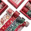 24TE 6 Rolls Christmas Holiday Tape DIY Scrapbooking Paper Tape for Gift Wrap