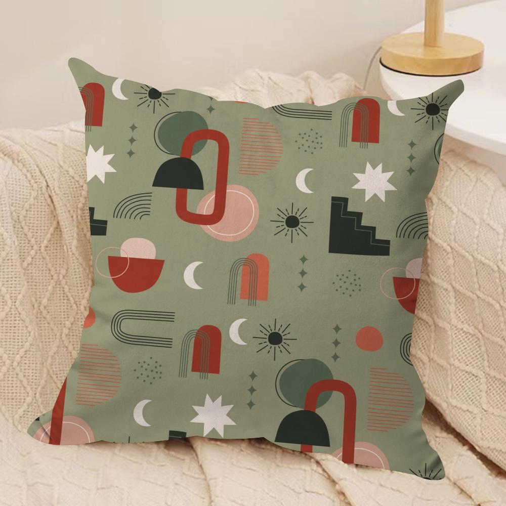 Boho Plant Nordic Cushion Cover Short plush Doublesided Print Square Throw Pillow Covers Sofa Home Cushion Decor