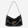 Cowhide Tote Bag Large Capacity Women's Leather Underarm Bag High Sense Commuter Shoulder Bag Retro Black Messenger Bag Bag