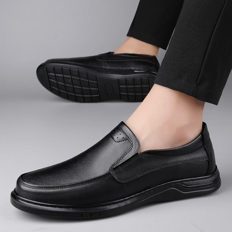 Fashion New Casual Shoes Business Men Slip-on Shoes All-Match Business Loafers Handmade Dress Flats Fashion Mens Genuine Leather Shoes
