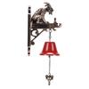 Vintage Xmas Devil Doorbell Resin Metal Decorative Wall Mounted Outdoor Devil Hanging Bell for Front Door Porch
