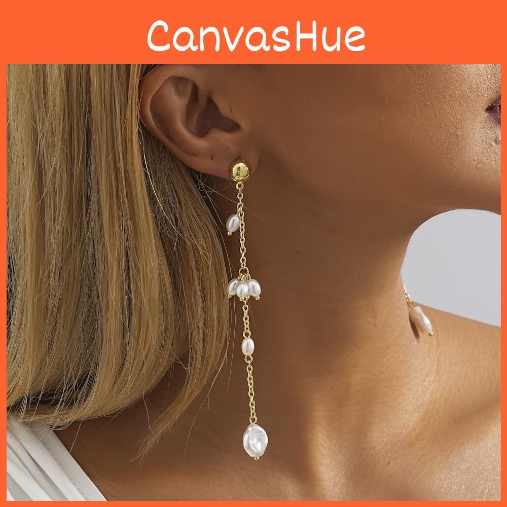 Chic Gold Geometric Pearl Earrings For Women Trendy And Versatile Design