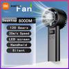 Xiaomi Small Fan Desktop Handheld Electric Fan Office 120 Gears Fan Silent Charging Camping Portable Led Display Wall Hanging