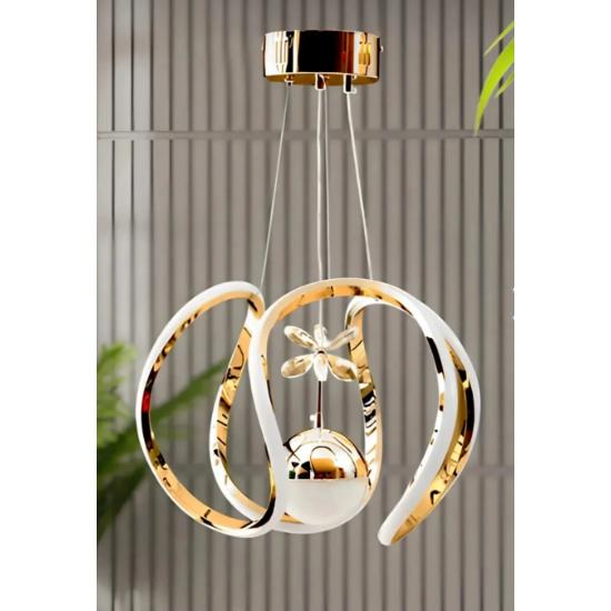 

Damla Tek Toplu Taçlı Ledli Gold 3 Renk Ledli - Led Avize Aydınlatma Super Lux