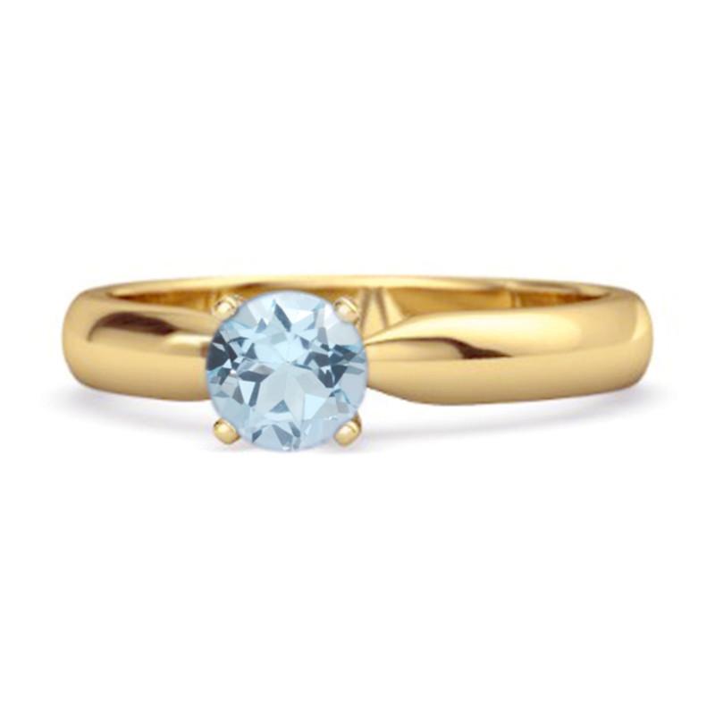 

Blue Topaz Classic Solitaire Ring - 925 Sterling Silver Gold Vermeil 11.5 жовтий/золотий