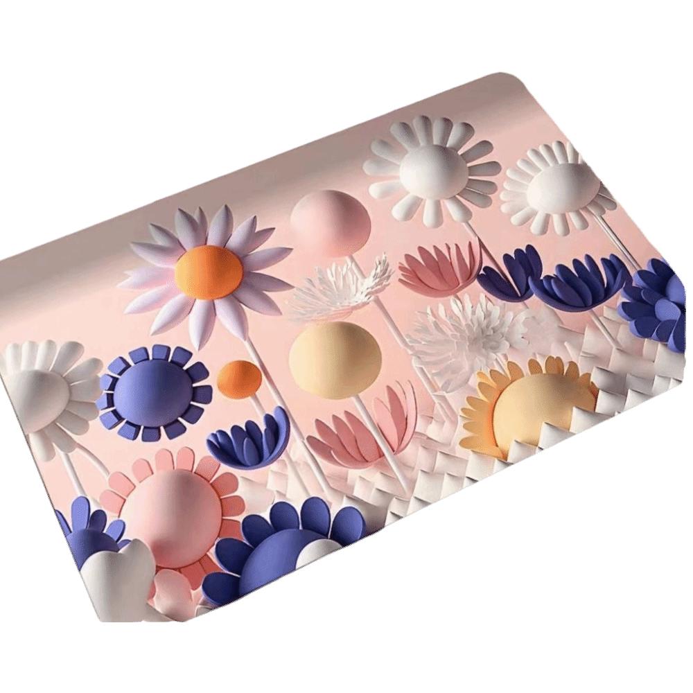 Durable 3D Bath Mat Diatomaceous Earth Absorbent Shower Doormat Anti Slip Oil Painting Bathroom Floor Mat Door