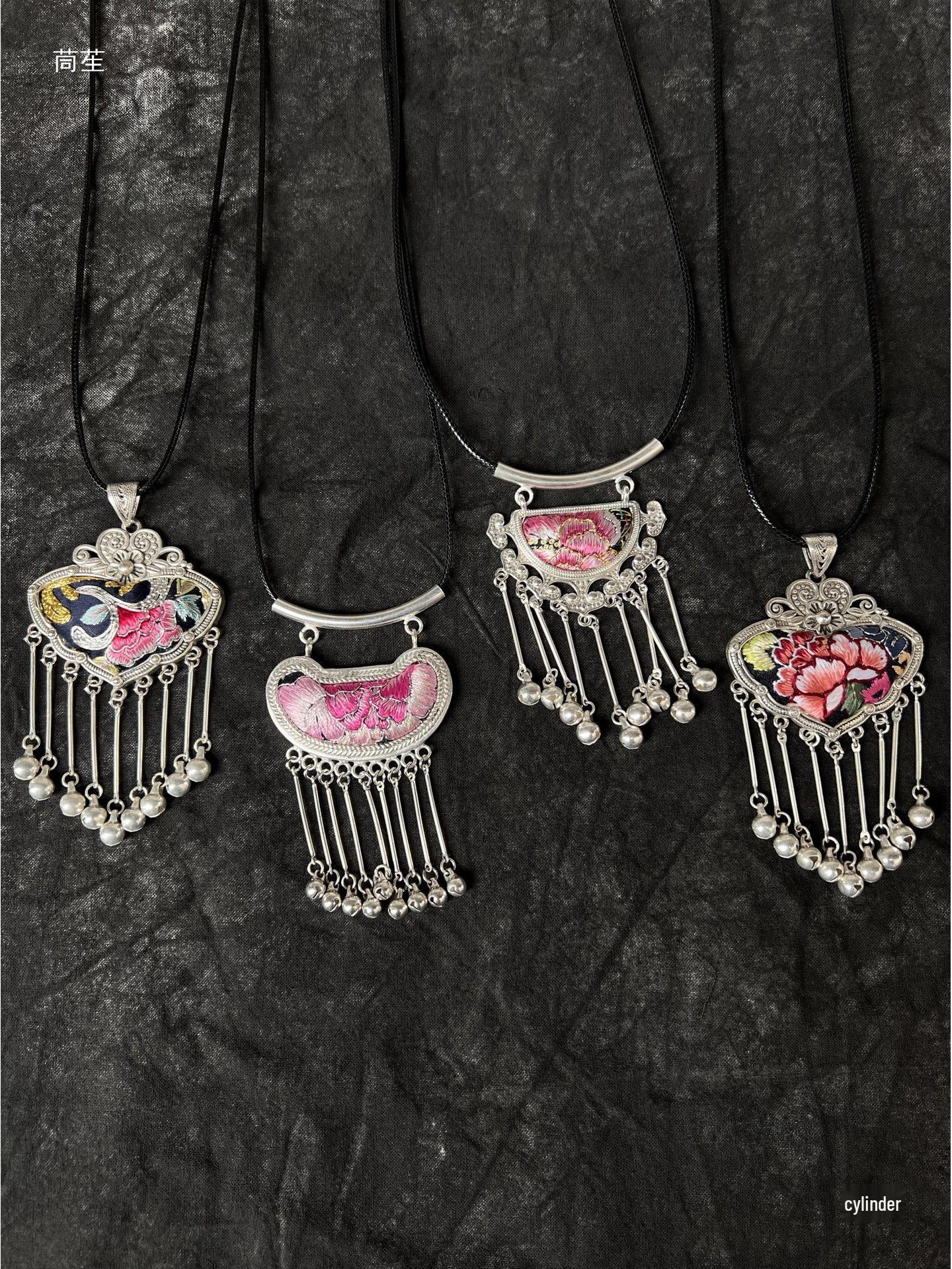 Ручная работа, этническое ожерелье и цепочка для свитера, вышивка мяо Woven