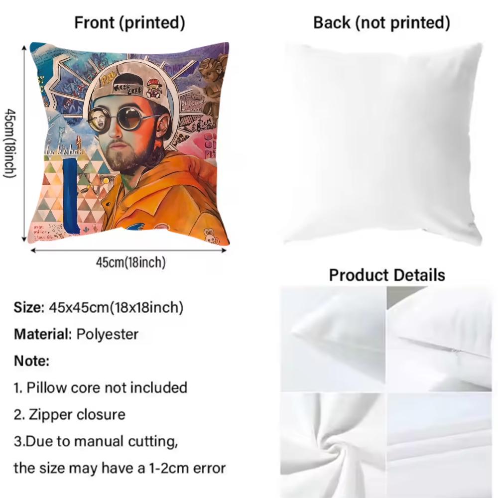 Popular Singer Mac Miller Cushion Cover Soft & Easy-Wash Pillow Case – Versatile For Couch, Bed, Travel And Office