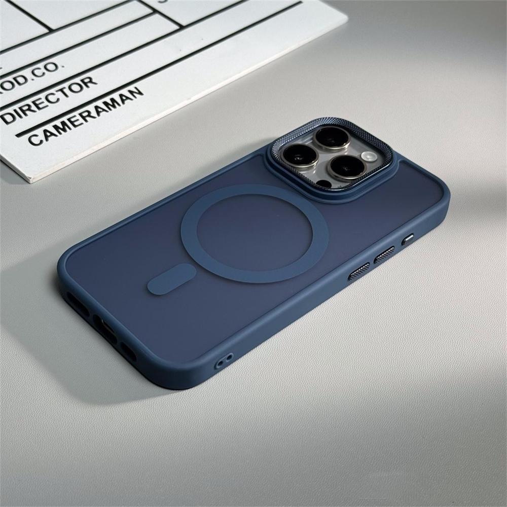 Luxury Spiricle Camera Protection Magsafe Phone Case for iPhone 11 12 13 14 15 Plus 16 Pro Max Wireless Charging Matte Cover