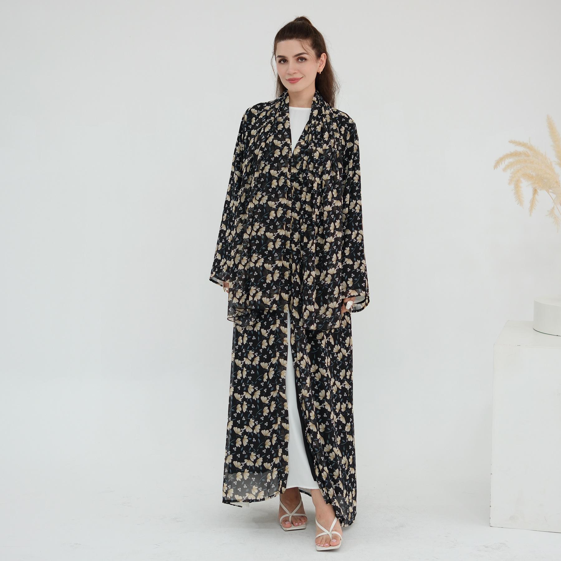 

Aiyirui Printed Chiffon Cardigan with Lining 1067 Medium