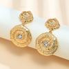 European and American fashion round flower love fringed water drop earrings femininity versatile ins wind alloy earrings