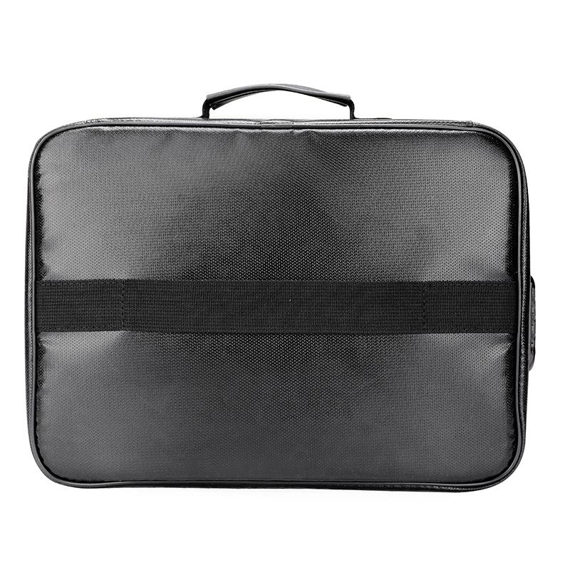 Fireproof Family Travel Passport Certificate Document Storage Organizer Bag Multi-Layer Portable File Storage with Lock