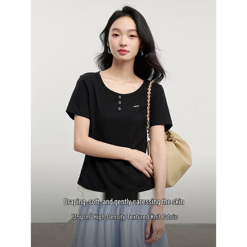 Women s Faux Two-Piece Short Sleeve T-Shirt S