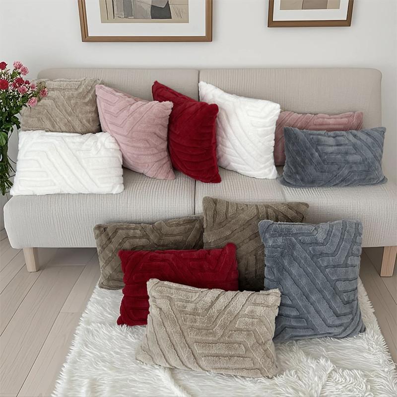Stereoscopic Color Solid Plush Pillowcase Cushion Cover Decorations Bedroon
