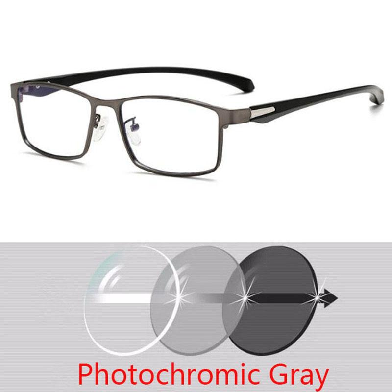 Square Finished Myopia Glasses Full Metal Frame Ultralight Shortsight Spectacles 0 -0.5 -1.0 -2.0 To -6.0