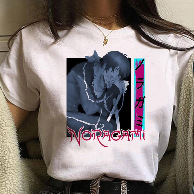 2025 Japanese Anime Noragami Fashion Print Ladies T-shirt Casual Basics O-collar White Shirt Short Sleeve Ladies T-shirts
