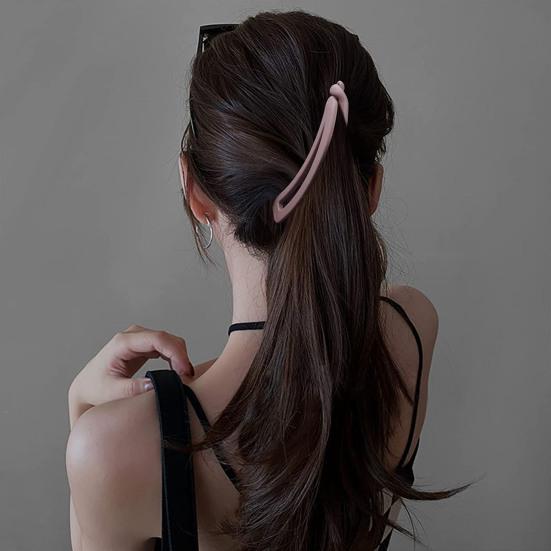 Big Hairpin Fine Workmanship Charming Compact Solid Color Banana Vertical Hair Barrette for Party