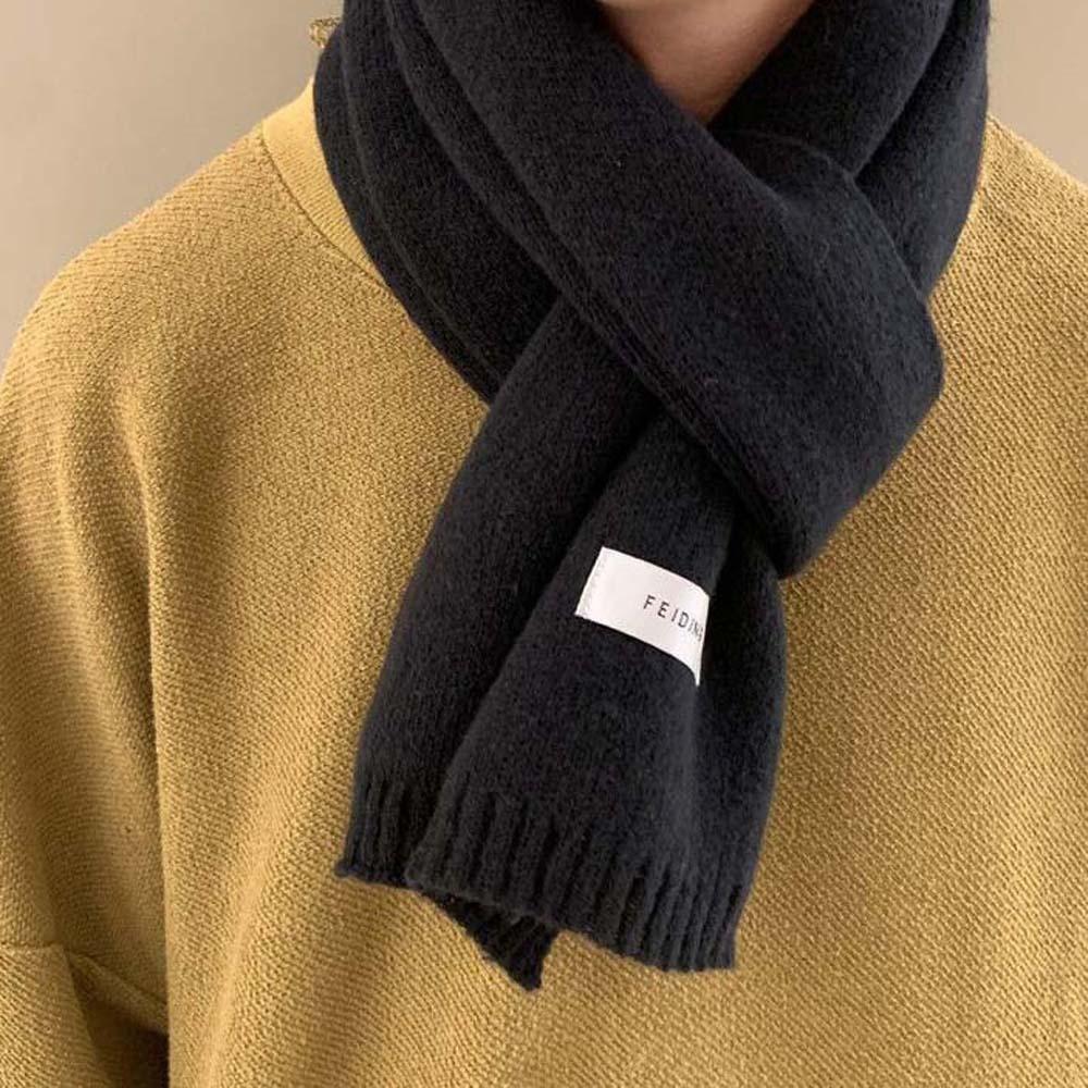 Solid Color Long Thickened Neckscarf Cold-proof Winter Warmer Scarf  Women