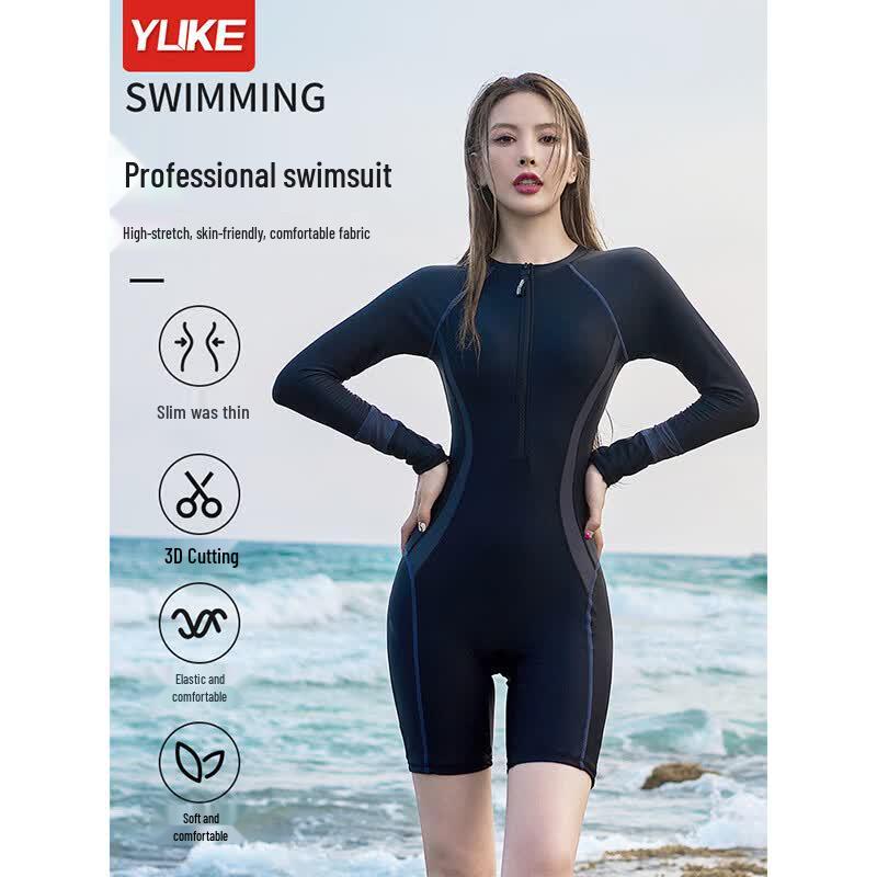 Yuke Women s One-Piece Conservative Competitive Swimsuit 2XL