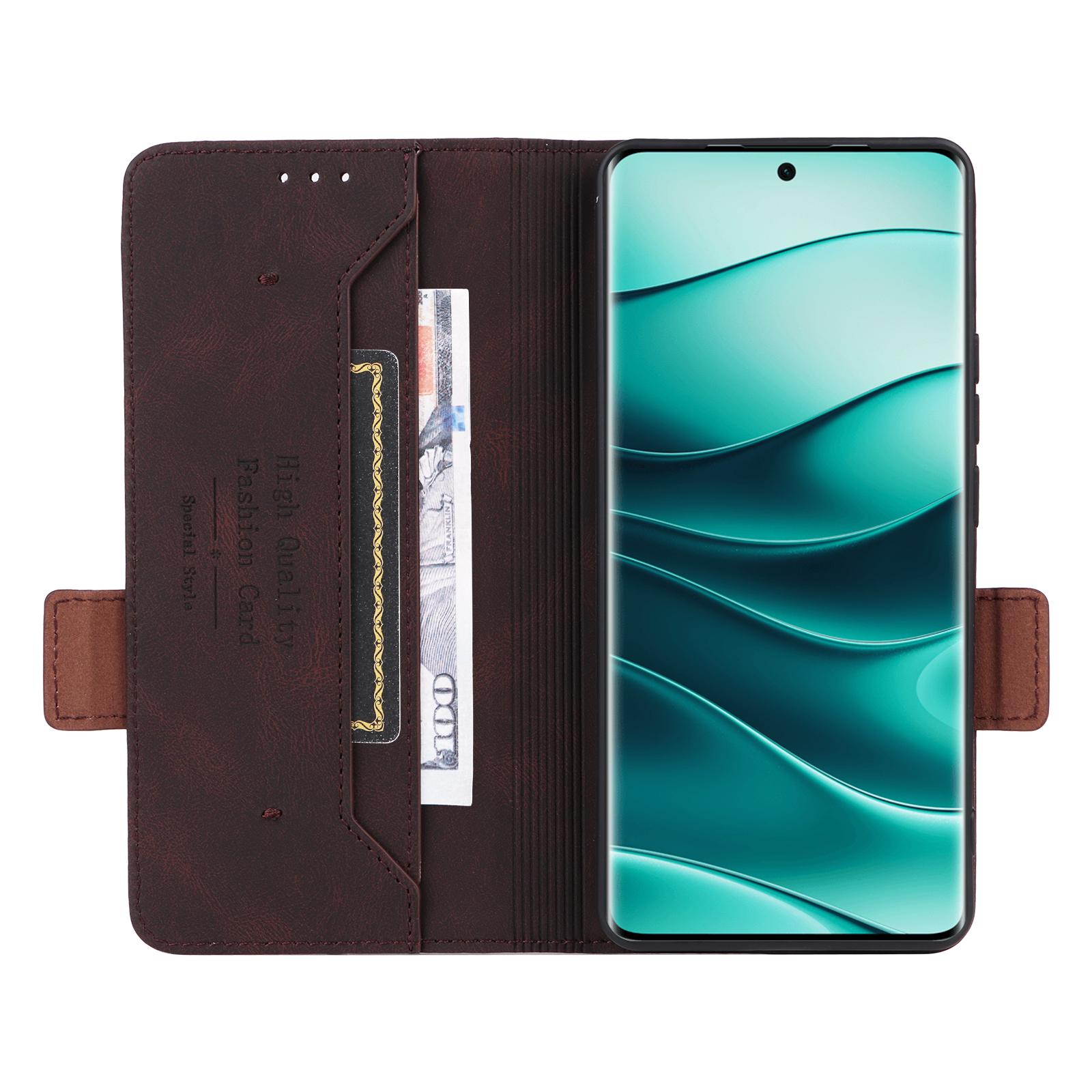 

For Xiaomi Redmi Note 14 Pro 4G Case Leather Wallet Flip Phone Cover with Hardware Decor Rose