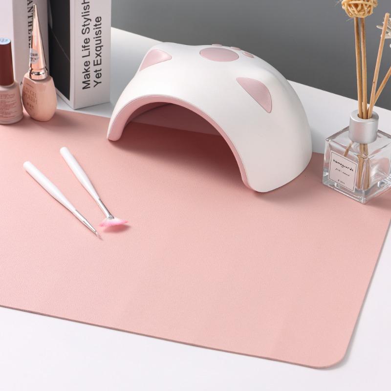 New Large&Small Nail Art Table Mat Pink Beauty Nail Pad Leather Soft Display Nail Practice Anti-slip Pad Armrest Cushion Salons