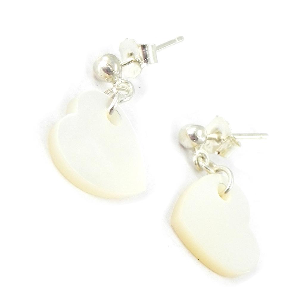 Les Trésors De Lily [E9105] - Boucles Argent 'Pure Love' Nacre