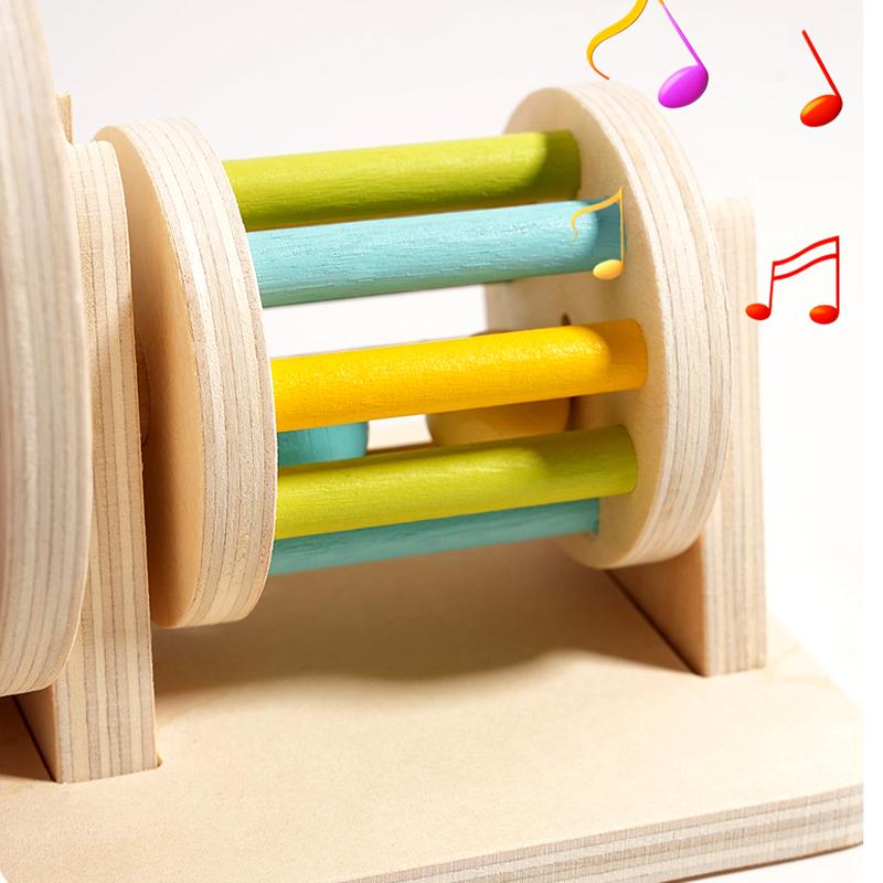 Baby Montessori Wooden Spinning Drum Infant Early Education For 1 To 3-Year-0ld Boys Girls Toddlers Developmental Christmas Gift