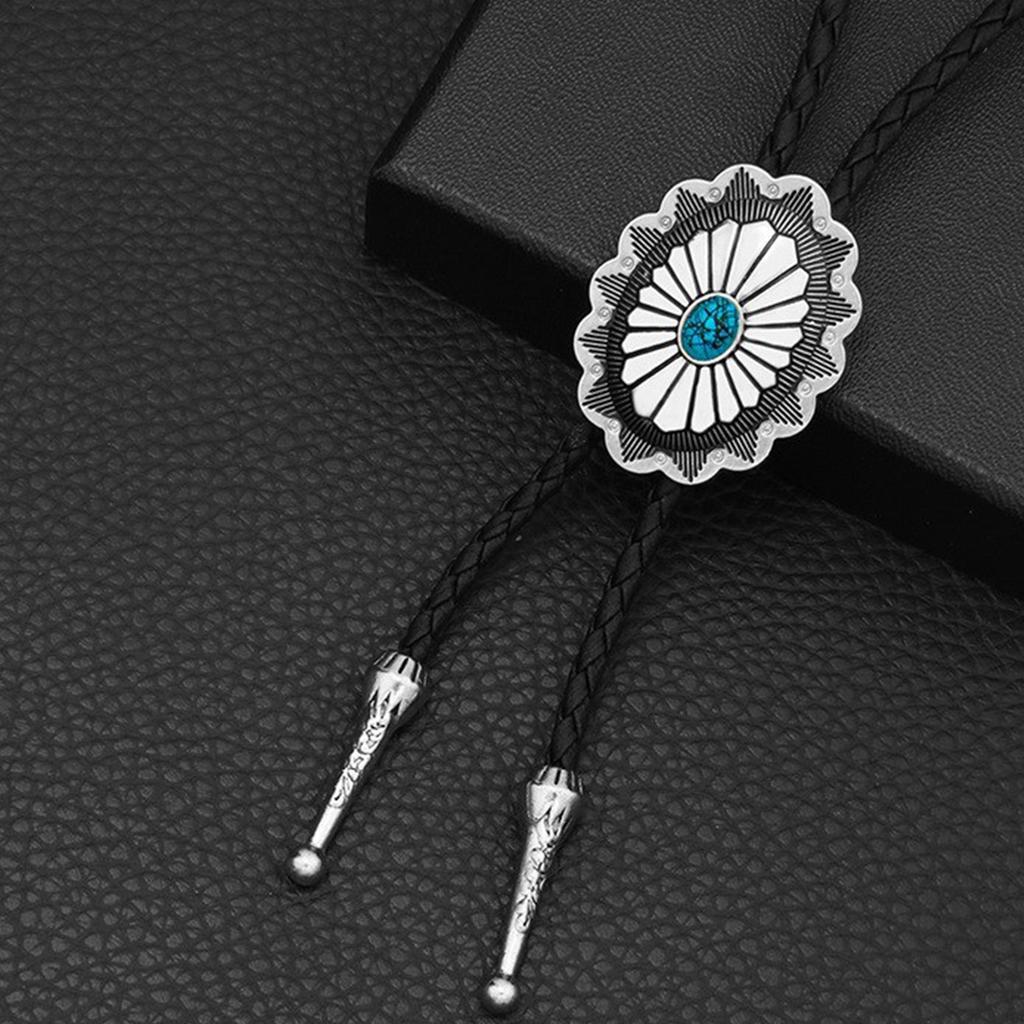 Elegant Bolo Tie with Engraved Pendant Cowboy Celts Necktie Western Necklace Cool Bola Tie Western Cowboy Costume