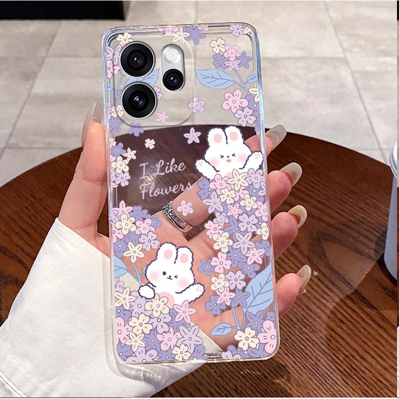 For Oppo Reno 15 Pro Max 5G Case Clear Luxury Cute Love Rabbit Funny TPU Soft Silicone Casing For Oppo Reno 15ProMax Back Cover